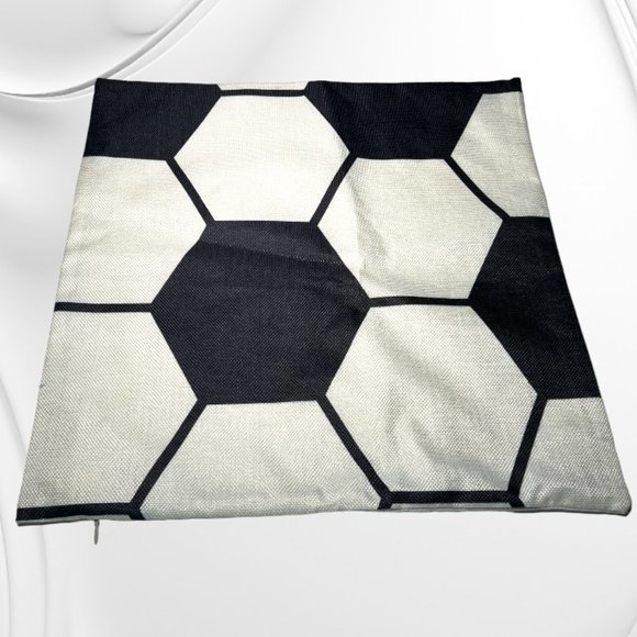 2/$12 💥 Soccer Ball Sofa Couch Bed Accent Pillow Cover Invisible Zipper (1331) - Picture 1 of 3